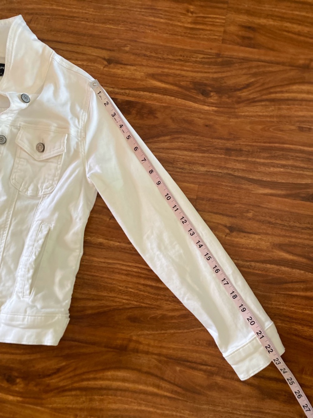 Prosperity Women's White Stretch Denim Jacket Size Small Coastal Cowgirl Casual - Picture 16 of 16